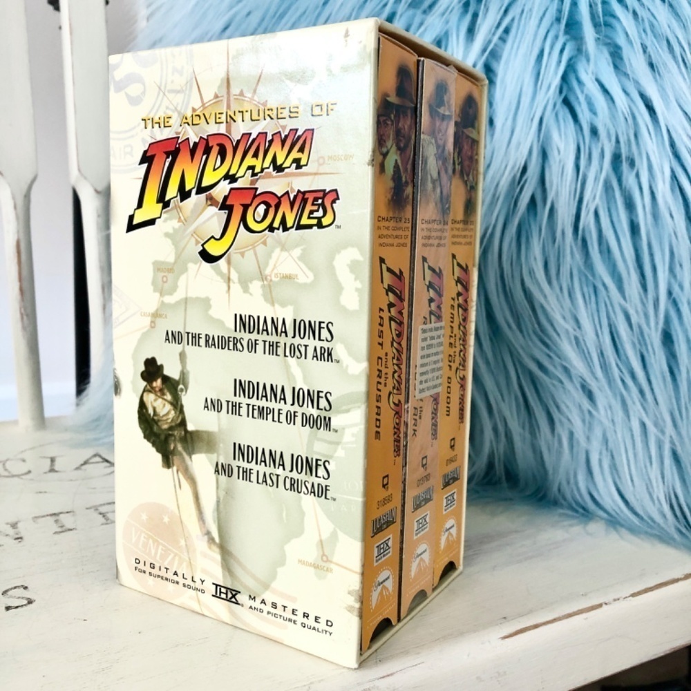 Indiana Jones, VHS, Trilogy,‎ 3 Movie, Box Set, Vintage, 1999, Good Condition